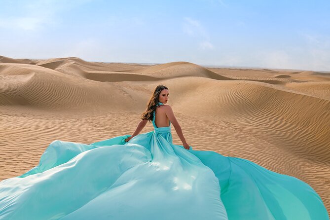 1 dubai flying dress private photoshoot in the desert Dubai Flying Dress Private Photoshoot in the Desert