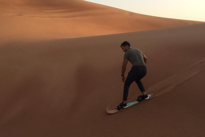 Dubai Morning Desert Safari With Sandboarding & Camel Ride
