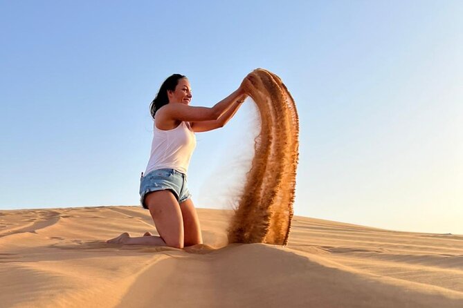 Dubai Red Dune Desert Safari on Private 4×4, Sand Boarding, Camel