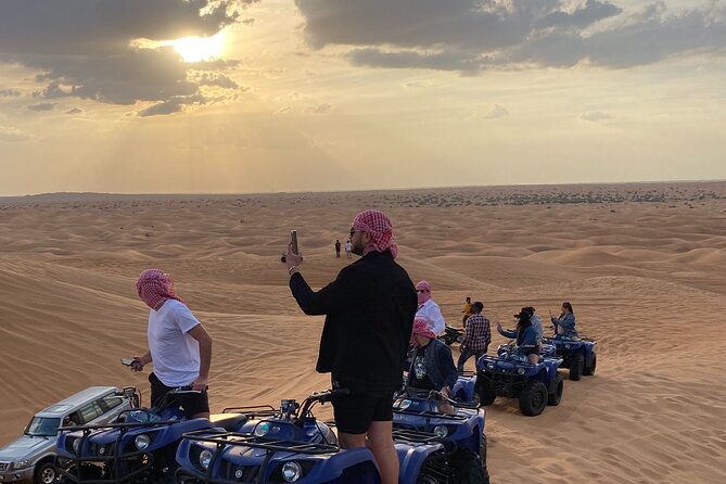 Dubai Red Dunes Quad Bike Safari, Camels, Sandsurf & Refreshment