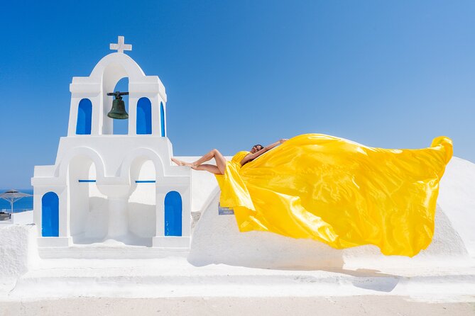Flying Dress Experience – Santorini Photoshoot