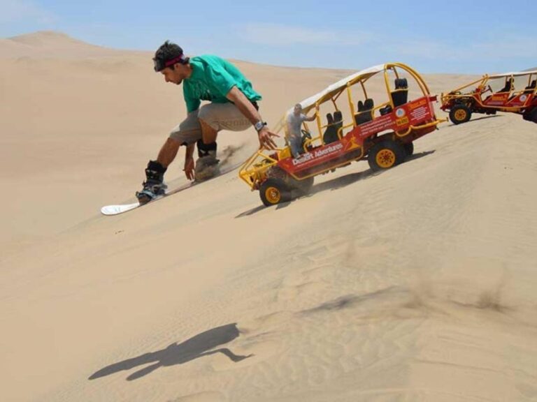 From Huacachina: Sunset Sandboard and Buggy in the Dunes