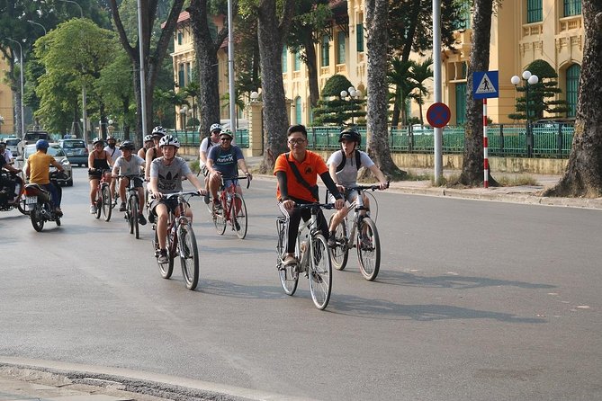 1 half day bicycle tour of hanoi city countryside train street Half-Day Bicycle Tour of Hanoi City & Countryside Train Street