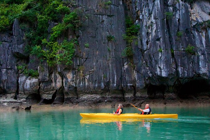 1 halong bay day cruise with kayaking swimming hiking and lunch Halong Bay Day Cruise With Kayaking, Swimming, Hiking and Lunch