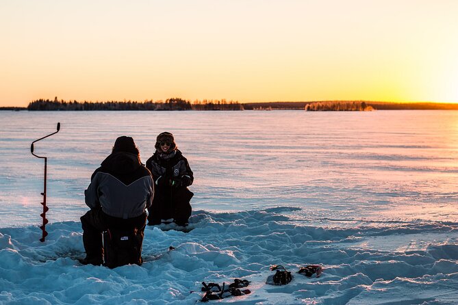 1 ice fishing excursion with campfire in rovaniemi Ice Fishing Excursion With Campfire in Rovaniemi