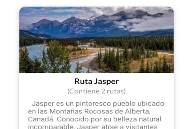 Jasper Self-Guided Routes APP With Audio Guide
