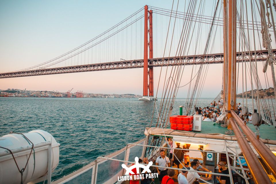 1 lisbon sunset boat party with 2 drinks and free club entry Lisbon: Sunset Boat Party With 2 Drinks and Free Club Entry