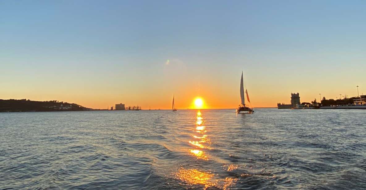 1 lisbon sunset tagus river cruise with welcome drink Lisbon: Sunset Tagus River Cruise With Welcome Drink