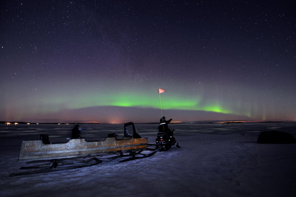 1 lulea northern lights tour on a snowmobile drawn sled Luleå : Northern Lights Tour on a Snowmobile Drawn Sled