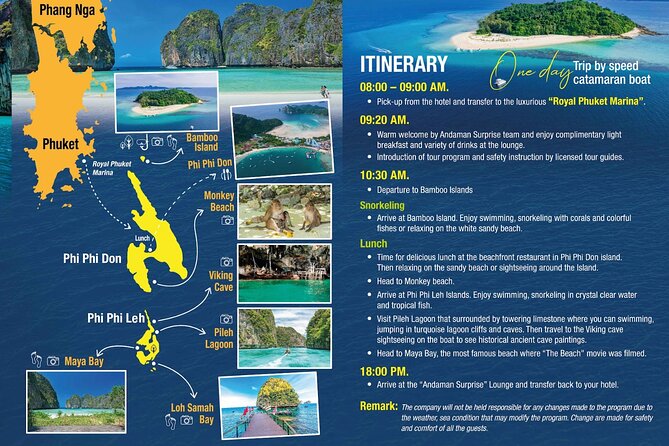 Phi Phi Islands and Bamboo Island by Catamaran