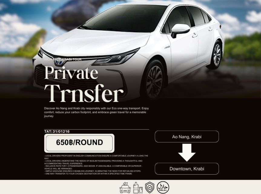 1 private eco transfer one way ao nang downtown krabi Private Eco-Transfer: One-way Ao Nang - Downtown, Krabi