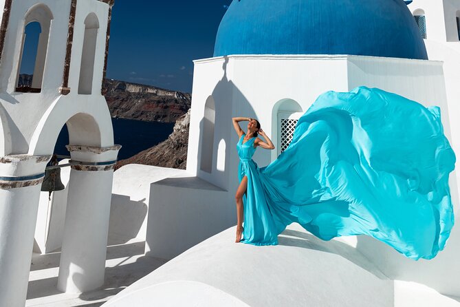 Professional Santorini Photoshoot/ Flying Dress Photoshoot