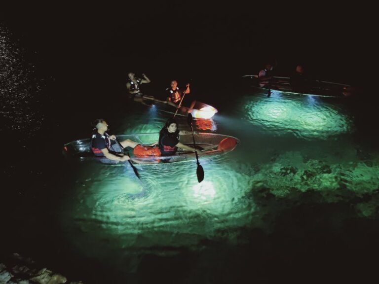 Pula: Clear Kayak Cave and Islands Guided Tour at Night