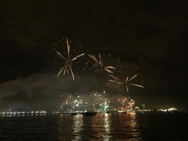Sail Into 2025: Lisbon Fireworks From the River
