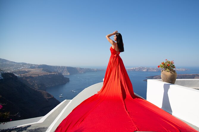 Santorini Flying Dress Photo Session