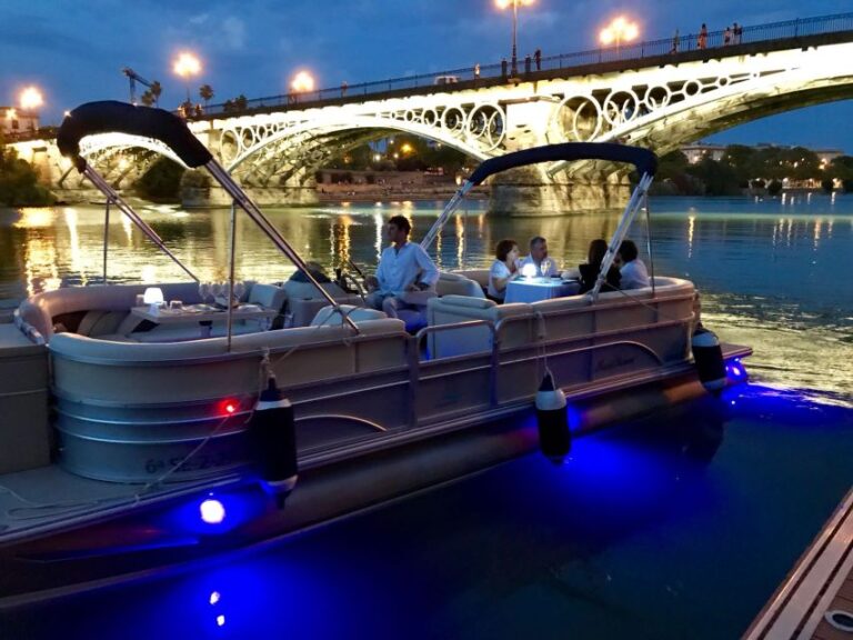 Seville: Private River Cruise With Dinner and Drinks