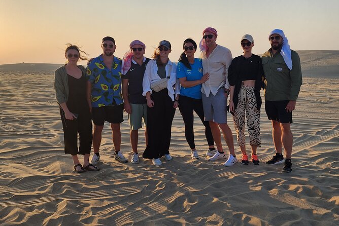 Shared Desert Safari Camel Ride Sandboarding and Inland Sea