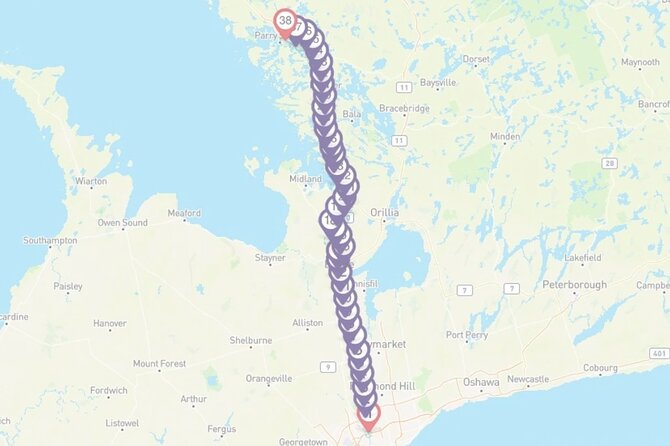 Smartphone Audio Driving Tour Between Parry Sound & Toronto