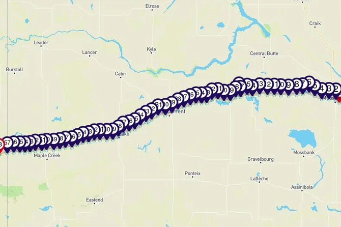 Smartphone Driving Tour Between Moose Jaw and Alberta