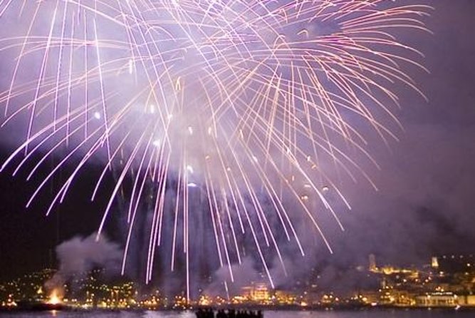 Summer Fireworks and Dinner Catamaran Cruise From Cannes