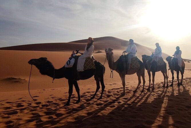 Sunset in Merzouga Sahara Desert & Camel Ride Erg Chebbi Dunes