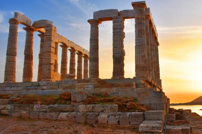 Thermal Lake Vouliagmeni and Temple of Poseidon Mercedes