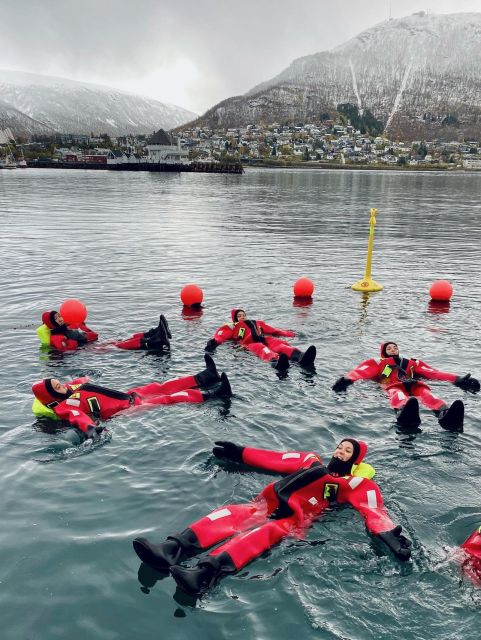 1 tromso arctic ocean floating camp rescue suit swimming Tromsø: Arctic Ocean Floating Camp Rescue Suit Swimming