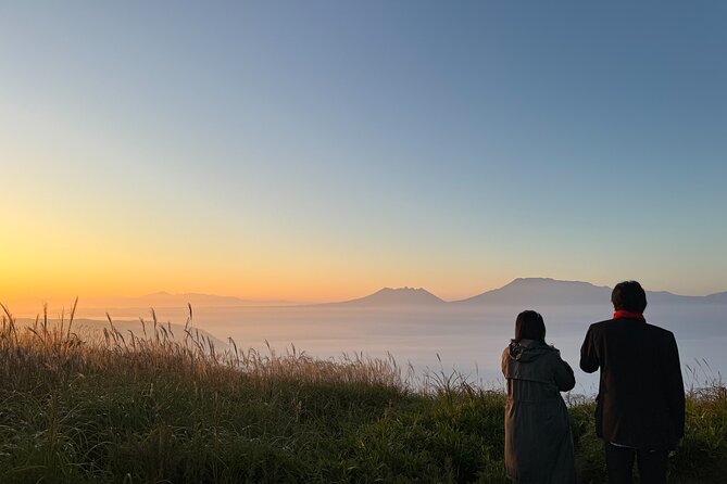 View the Sunrise and Sea of Clouds Over the Aso Caldera