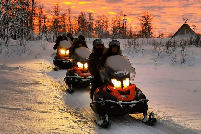 Views Over Lapland by Snowmobile and Visit the Reindeer