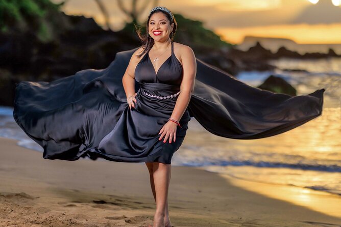 Wailea Beach Private Maui Flying Dress Photoshoot Experience