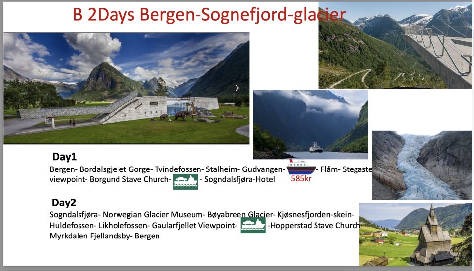 2days Tour to Hardanger and Flåm or Sognfjord Glacier Flexib - Flexible Itinerary Options