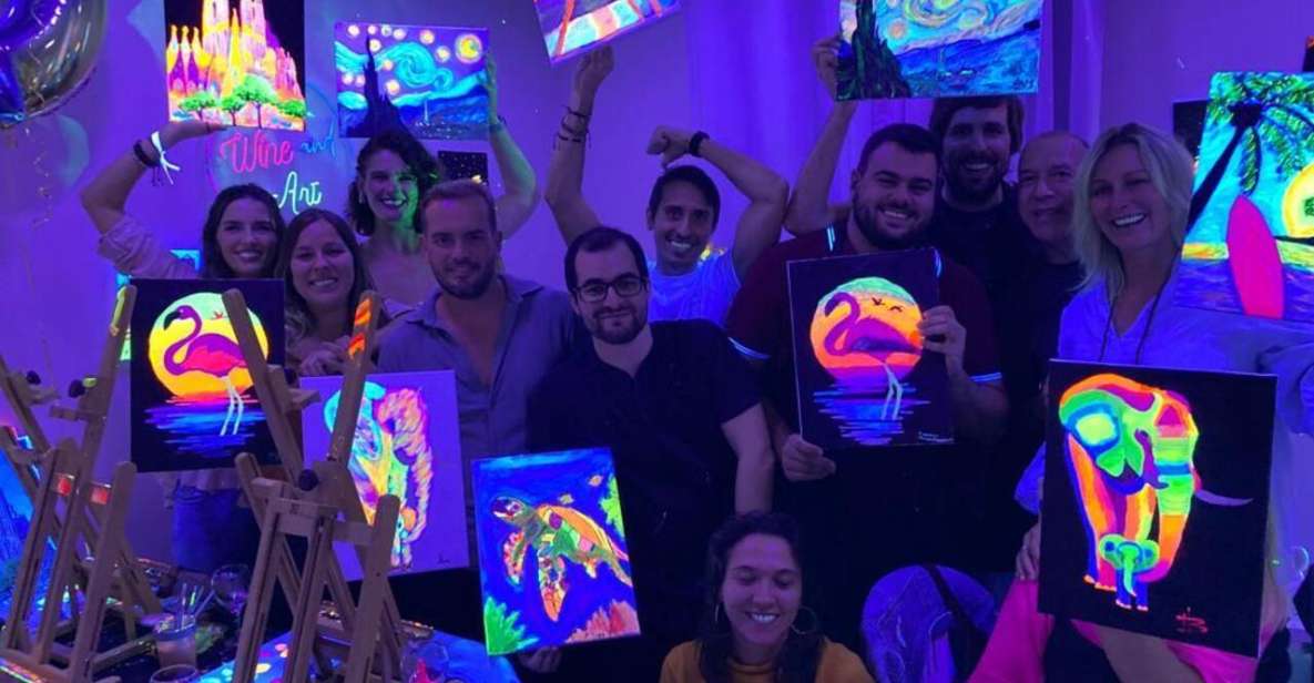 Barcelona: Fluorescent Paint and Wine Workshop - Experience Highlights