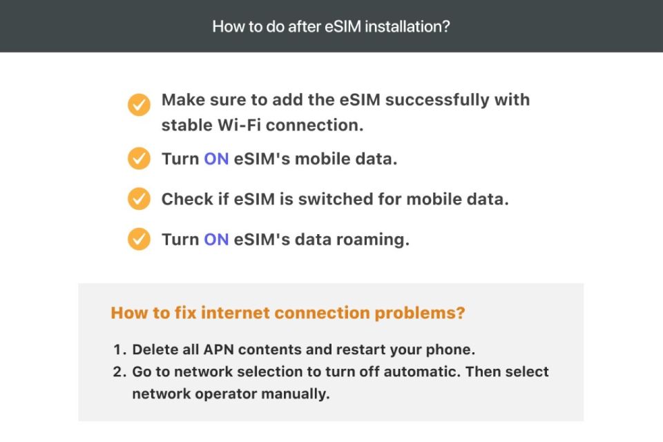 Croatia/Europe: Esim Mobile Data Plan - Booking and Payment Details