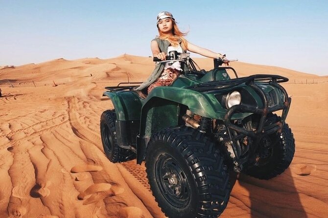 Desert Safari Dubai 25 Minutes Quad Bike Free Camel Ride BBQ Dinner - Inclusions and Logistics Details