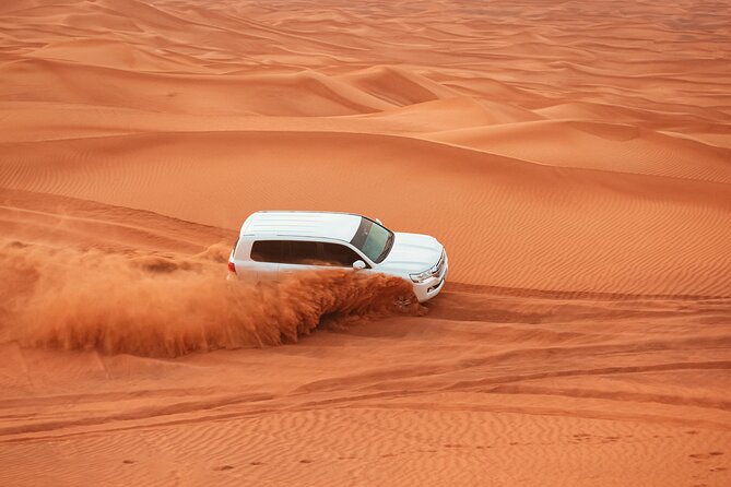 Dubai Desert Safari Dune Bashing, Camel Ride, Sand Boarding, BBQ Dinner. - Sunset Photography and Henna Painting