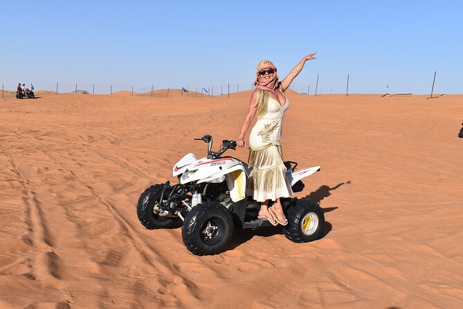 Dubai: Desert Safari, Quad Bike and Sand Boarding With BBQ Dinner - Delicious Food and Refreshments