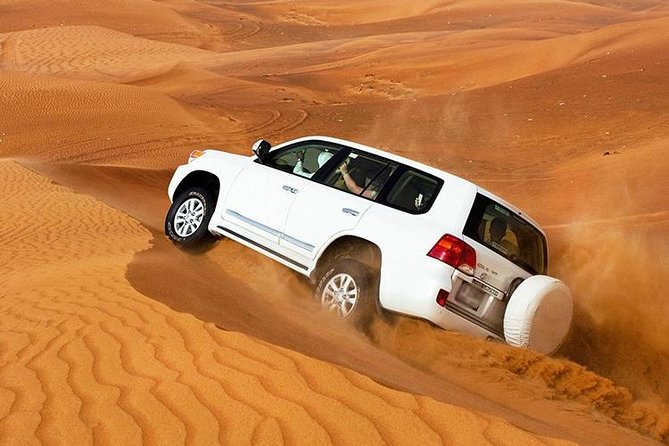 Dubai Desert Safari With BBQ Dinner, Camel Ride, Sandboarding Etc - Optional Activities