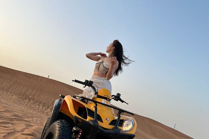 Dubai Desert Safari With Quad Bike, Sandboarding, Live Show & BBQ - Embrace Sandboarding in the Desert