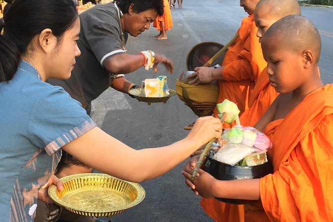 Morning Alms to Monks, Doi Suthep Temple, Hidden Temple & Chiang Mai City Views. - Almsgiving Experience