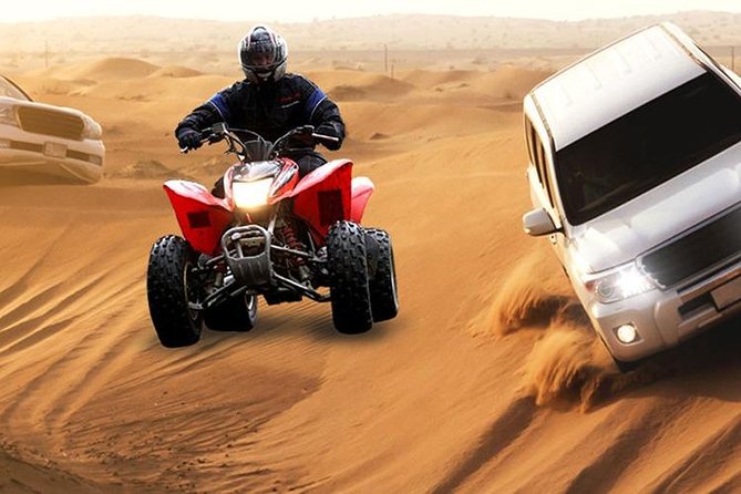 Morning Desert Safari With Quad Bike, Sand Boarding and Camel Ride - Sandboarding on Towering Dunes