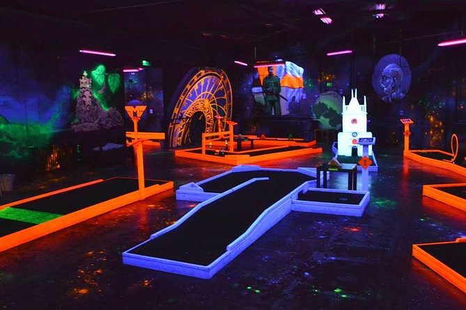 Prague Black Light Mini Golf and Games Tour Including Free Drinks - Included Activities