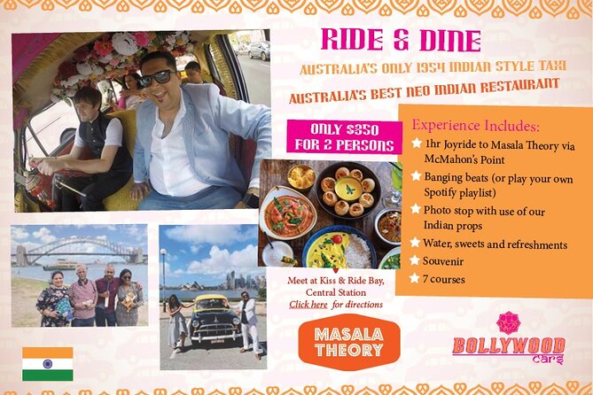 Private Bollywood Style Car Ride and Dinner in Sydney - Enjoy Scenic Views of Sydney