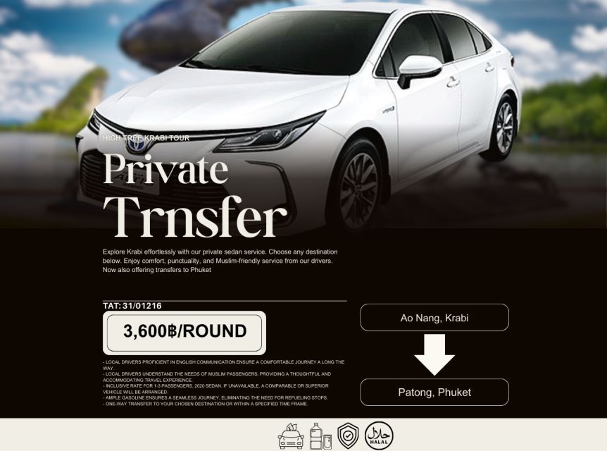 Private Eco-Transfer: One-way AoNang, Krabi - Phuket - Activity Information