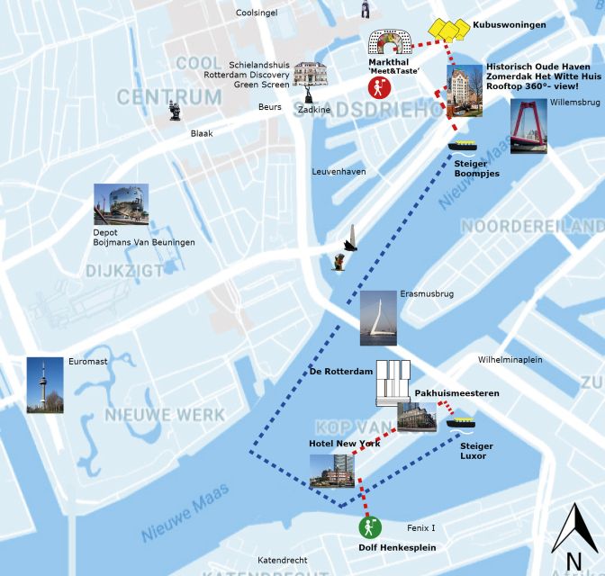 Rotterdam: De Rotterdam, Cube Houses, Watertaxi and Markthal - Watertaxi Experience Under Erasmus Bridge