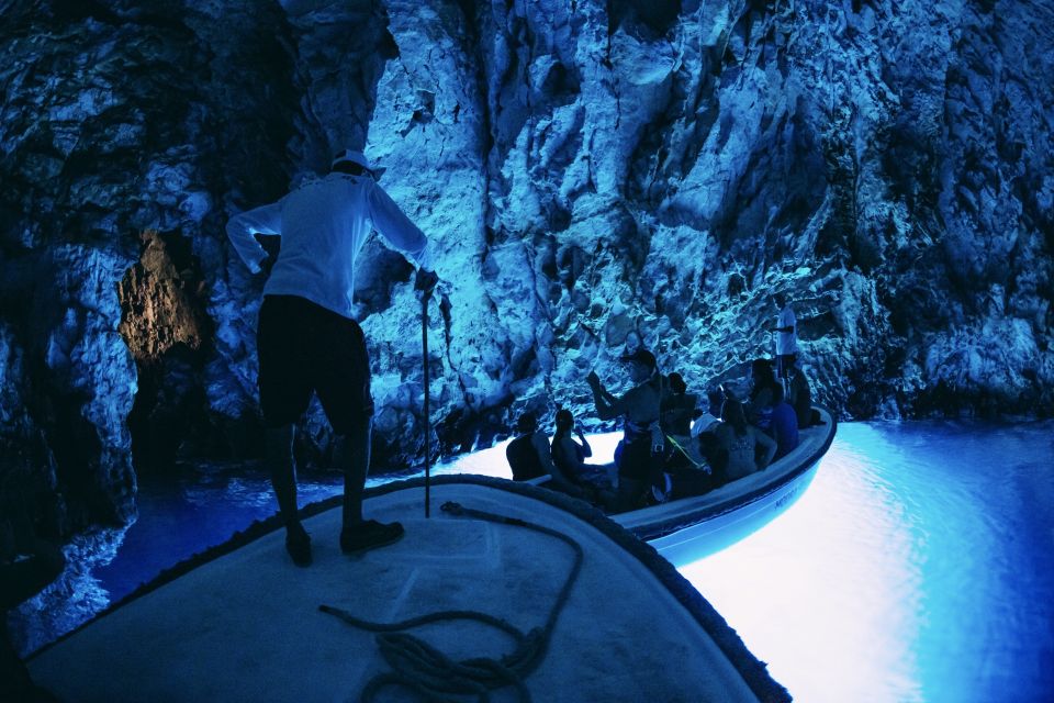 Split: Blue Cave, 5 Islands, & Snorkeling Speedboat Tour - Blue Cave & Monk Sea Cave