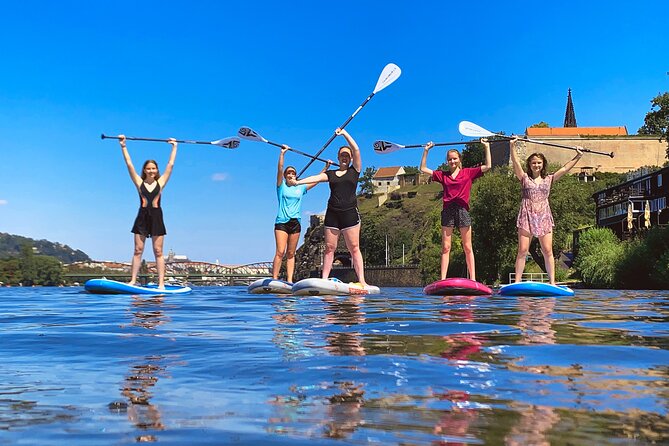 Stand-Up Paddleboarding on the Vltava River in Prague - Background