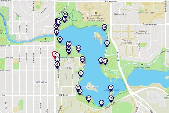 Wascana Lake: a Smartphone Audio Walking Tour - Meeting Point Details