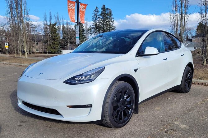 Calgary to Banff in Tesla EV - Private Transfer - Group Size Limitations
