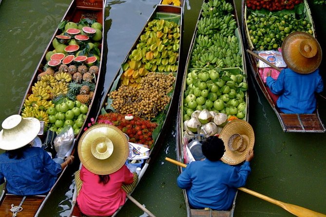 Damnern Saduak Floating Market, Grand Palace, Wat Phra Keo & Wat Pho - Key Tour Highlights