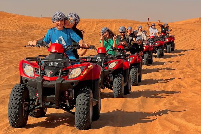 Desert Safari Dubai 25 Minutes Quad Bike Free Camel Ride BBQ Dinner - Pickup and Cancellation Policies